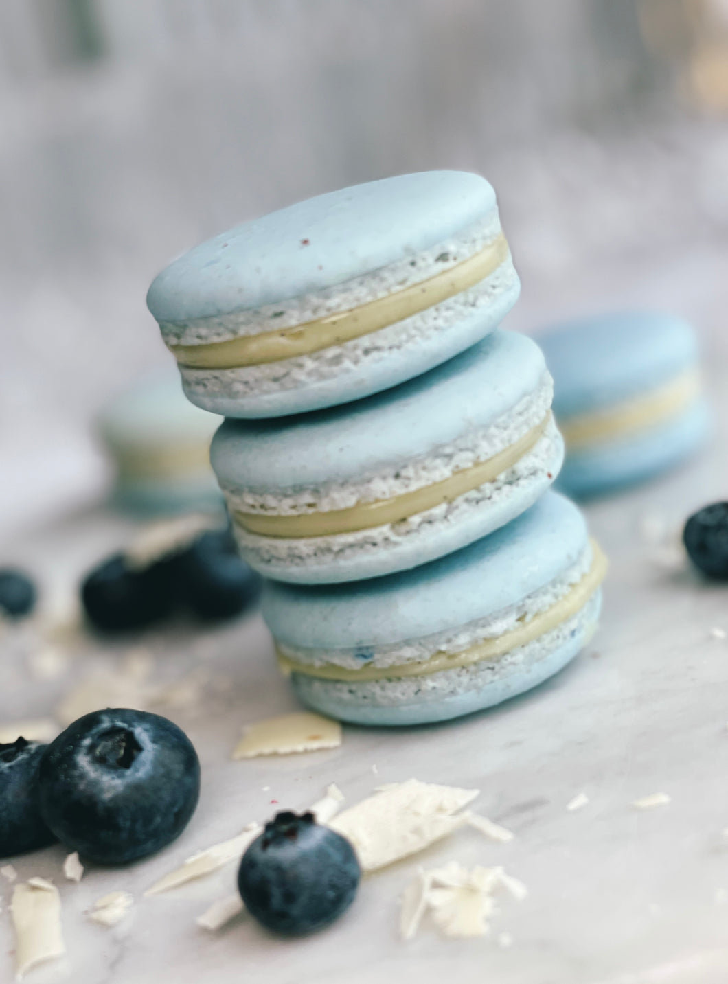 Macarons „Vanille-Blaubeere“